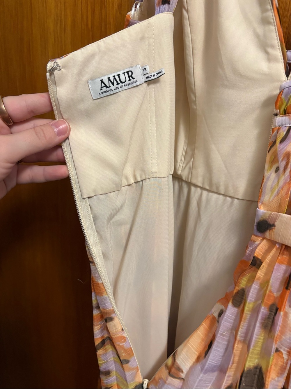 AMUR Neve Pleated Chiffon Dress in Pebble Beach - Picture 13 of 16